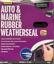 M-D 01033 10' ALL CLIMATE MARINE & AUTOMOTIVE BLACK EPDM WEATHERSEAL 2608966
