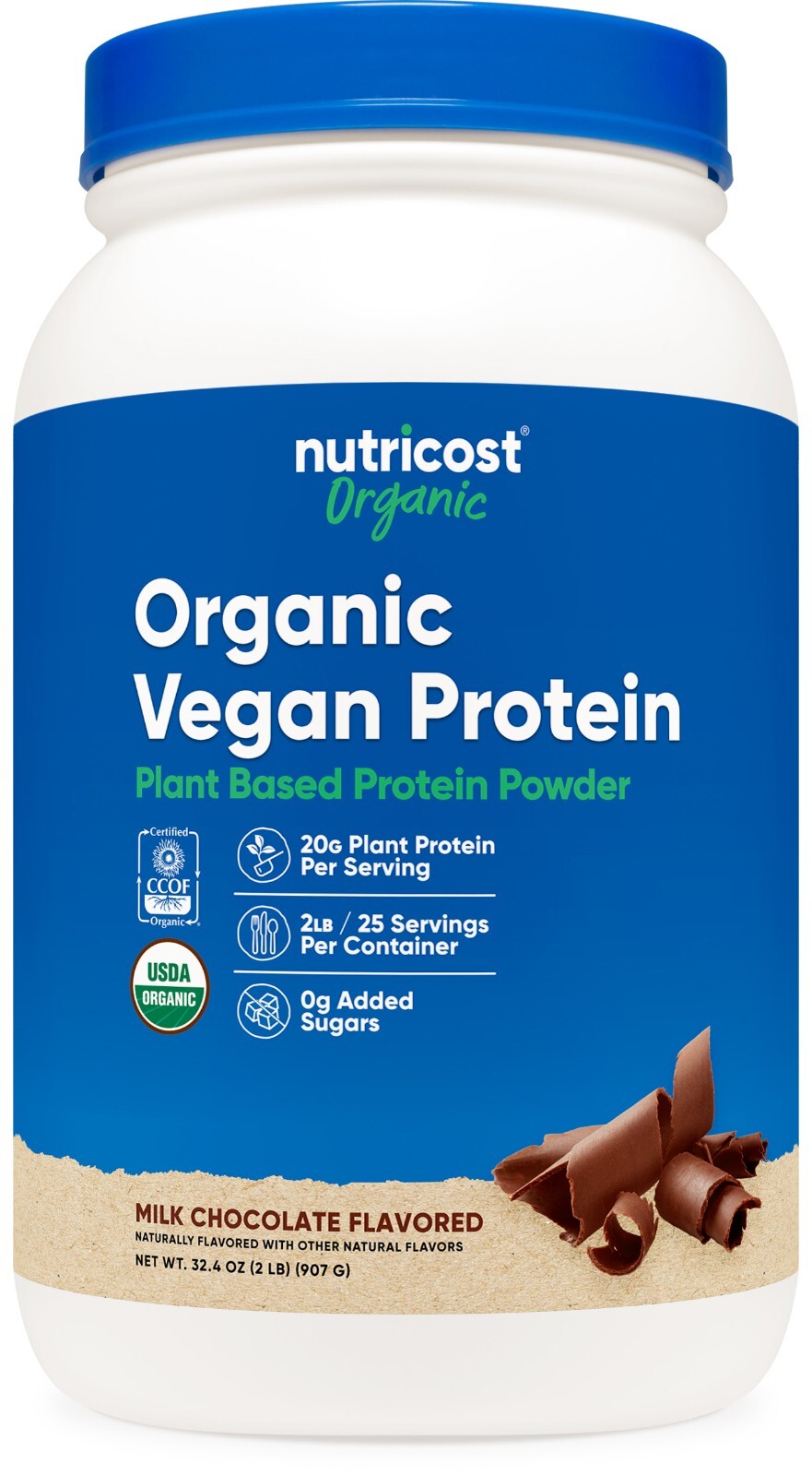 Органический веганский протеиновый шоколад Nutricost (2 фунта) - без глютена и ГМО