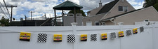 Vtg Pennzoil Car Vinyl  Banner Sign Indy 500 Race Checkered Flag FREE SHIPPING !