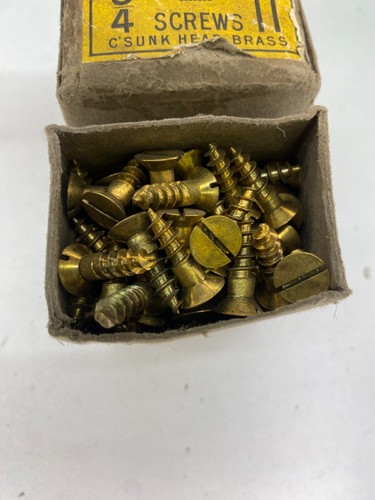 Box Brass Countersunk Screws 3/4" x 11 Nettlefolds GKN Slotted Head Box of 144 - Picture 14 of 24