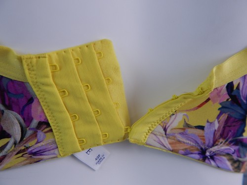 CACIQUE WOMEN BOOST BALCONETTE YELLOW FLORAL LACE 42F PLUS SIZE PADDED BRA - Picture 10 of 15
