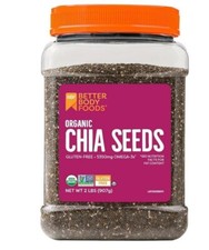 BetterBody Foods Organic Chia Seeds 2 lbs, 32 Oz, with Omega-3, Non-GMO, Gluten