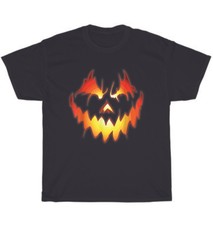 Jack O Lantern Scary Pumpkin Face Funny Halloween Party Costume T-Shirt Unisex