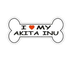 7" love my akita inu bone bumper sticker decal usa made