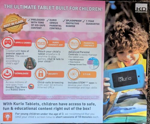 NEW IN BOX - KURIO TAB CONNECT - CHILDREN'S TABLET - PRELOADED WITH GAMES, ETC - Picture 2 of 4