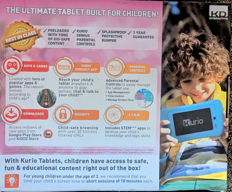 NEW IN BOX - KURIO TAB CONNECT - CHILDREN'S TABLET - PRELOADED WITH GAMES, ETC - Image 2 of 4