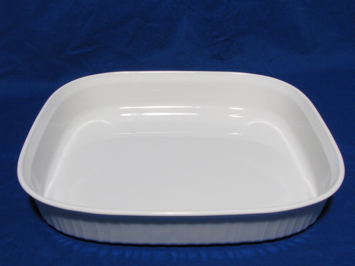 Corning Ware French White Open Roaster, Lasagna Pan, Casserole, F-21-B