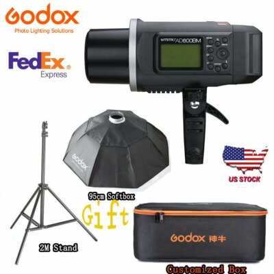 Godox AD600BM 600W Strobe Studio Flash +Free Softbox Light Stand Customized Case