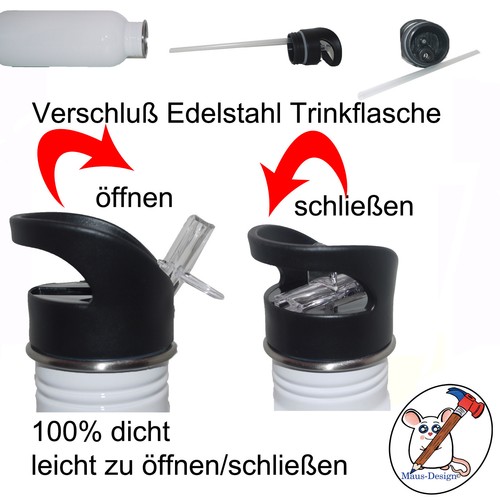 Flugzeug Trinkflasche personalisiert mit Namen | Edelstahl 400ml, 500ml, 600ml - Bild 2 von 6