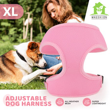Pink Pet Dog Puppy Harness Breathable Air Mesh Adjustable Chest Strap w/D-rings