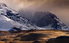 Landscape nature mountains chile andes hills winter snow Custom Gaming Mat Desk