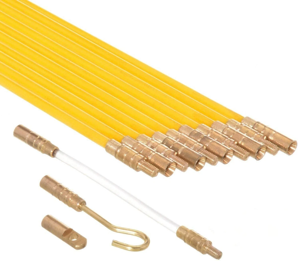 33-Feet Fiberglass Fish Tape Cable Rods Electrical Wire Running Pull/Push  Kit