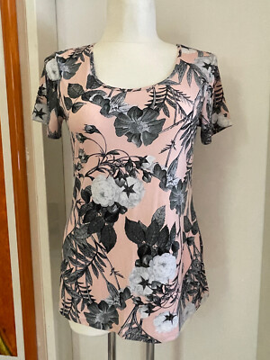 Longshirt NINA LEONARD Gr.L Rosa Floral Neu