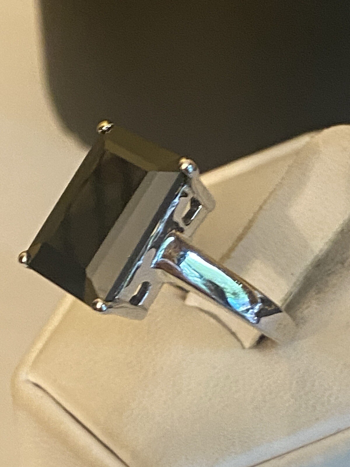 Sterling Silver Rectangular Cushion Cut Black Ony… - image 4