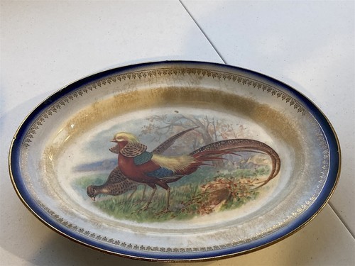 antique platter with pheasant company art by R.K. Beck, Naomi china ...