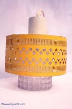 Shabby Chic! Kultige 70er Jahre Deckenlampe / Gelb / Runder Schirm / Lampe