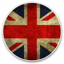 2 x Vinyl Stickers 30cm - Vintage Union Jack Flag Distressed Cool Gift #8887