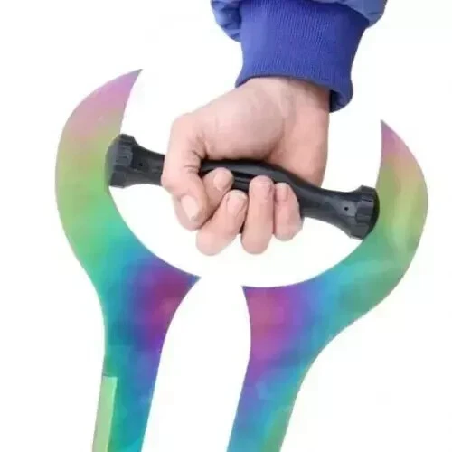 Espada de metal color titanio bifurcada - maestría cuerpo a cuerpo incomparable en general 27" Foto 3 de 4