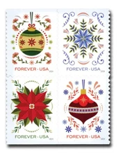 USPS Christmas Stamps ~ 2024 Holiday Joy ~ Book of 20 ~ Scott 5941-5944  MNH