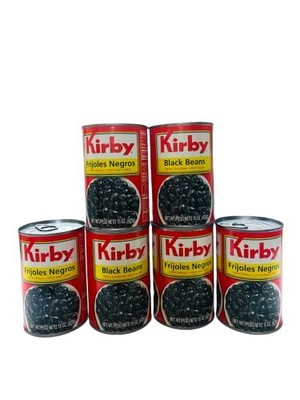 6 Cans Kirby Black Beans/Frijoles Negros Creole Seasoning Ready To Eat 15oz
