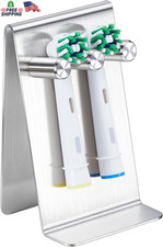 Electric Toothbrush Head Holder Wall Mounted or Tabletop Silver Small