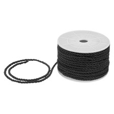 22 Yards Soft Twisted Rope Trim, 3mm Black Polyester Cord for DIY Craft