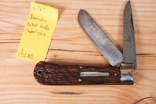 G264 Early Remington Bullet Knife Trapper 1123 Bone Handle