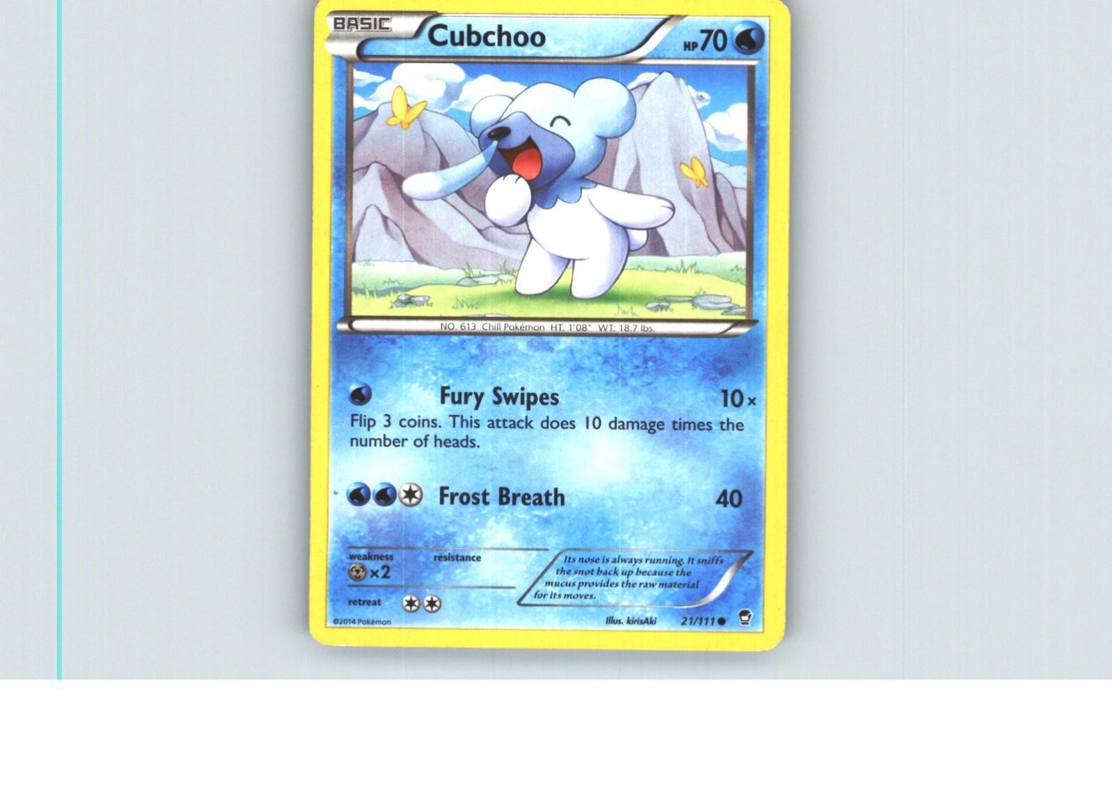 Cubchoo 21/111 Common Furious Fists Pokemon Near Mint