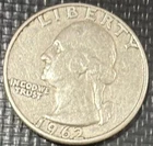 1962-D Washington Quarter 25C Business Strike Silver 0.9 Fineness KM#164