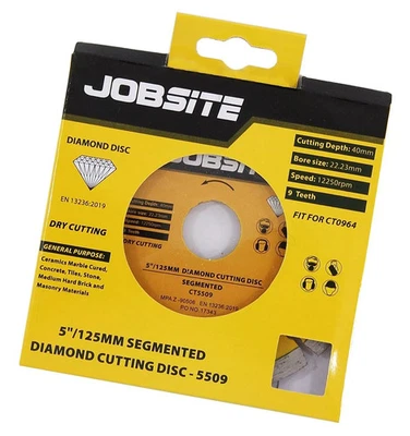 125mm 5" Segmented Diamond Cutting Disc Ceramic, Concrete, Masonry & Marble - Image 1 of 2