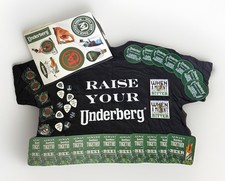 RARO Underberg Bitters Amon Amarth Metal Merch taglia XL camicia spilla toppa plettro chitarra