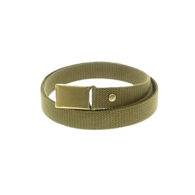 BEAMS PLUS Canvas Belt Olive Gold Size L 42'' Men's Casual Used A