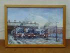 Vintage 1990s Original Acrylic/Oil Painting Of Steam Trains John Stacey
