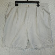 Polo Ralph Lauren Golf Fairway Shorts Mens 38 Beige Pleated Cotton Silk Linen