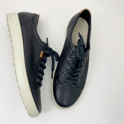 ECCO Soft 7 Black Leather Lace Up Low Top Sneakers Womens 40 US 9-9.5