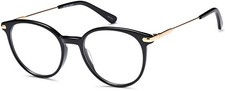 CAPRI OPTICS DICAPRIO DC186 UNISEX EYEGLASSES 49-18-140 BLACK/GOLD W/ SOFT CASE