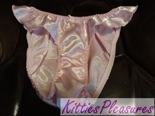 Vintage Flutter Satin Bikini Panties Size Medium 6 pink New