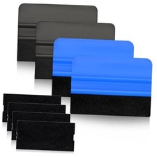 4 Pcs 4 Inch Felt Edge Vinyl Squeegee Tool For Crafting, Car Film Blue Black