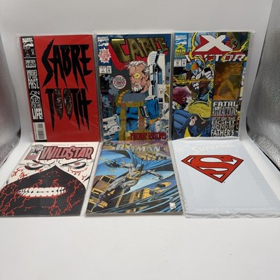 Marvel DC Image Comic Lot Sabretooth Cable X-Factor WildStar Batman Superman (6)