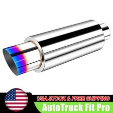 2.25 Inlet 3 Outlet Straight Universal Glass Pack Exhaust Resonator Muffler