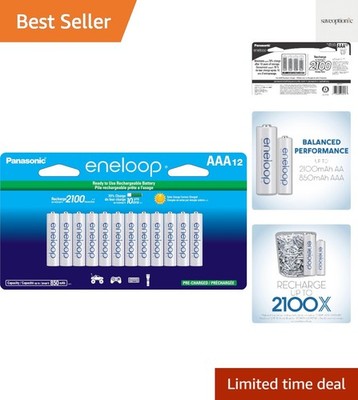 12 Pack Eneloop AAA Rechargeable Batteries Long Lasting Pre Charged 800mAh
