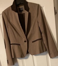 Blazer equitazione The Limited donna vintage tweed marrone toppa gomito taglia M