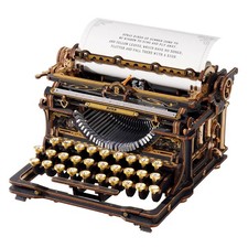 ROKR Mechanical Typewriter 3D Wood Puzzle DIY Kit Retro  Fantasy Style Gift