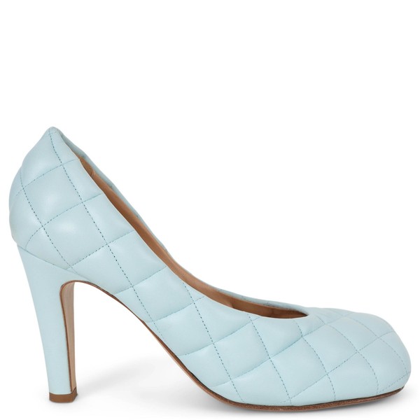 72859 authentische Bottega Veneta Topazio blau Leder 2019 Bloc Pumps Schuhe 38