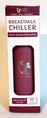 CERES CHILL Breastmilk Chiller Reusable Storage Container MAROON ~ New 24oz