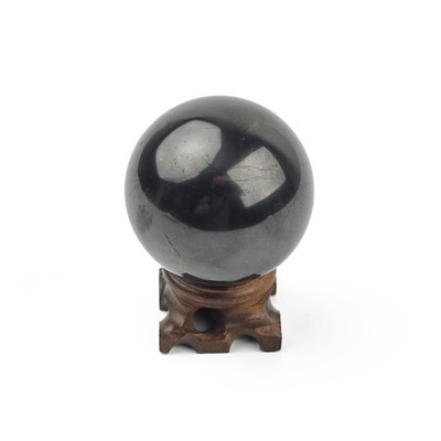 50 mm 2 inches Clear Crystal Ball with Wood Stand Mystical Stone Sphere