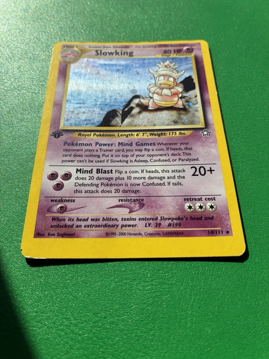 Pokemon ERROR Slowking 14/111 1st edition Neo Genesis MISCUT | eBay