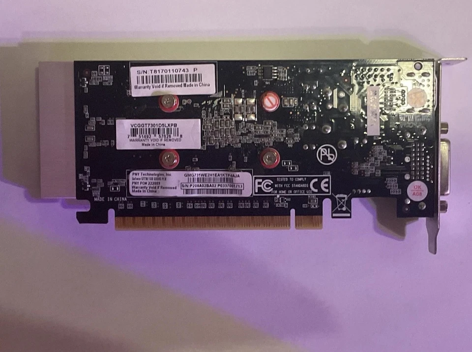 PNY NVIDIA GeForce GT 730 1GB GDDR5 PCIe Graphics Card P/N: VCGGT7301D5LXPB - Image 3 of 4