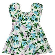 Old Navy Mindy Twill Dress Mini Puff Sleeve Milkmaid Babydoll Coquette Size XL