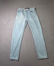 Vintage Levis 501 Jeans Mens 32x32 Blue Light Wash Button Fly Made In USA 90's